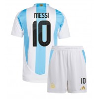 Argentinien Lionel Messi #10 Fußballbekleidung Heimtrikot Kinder Copa America 2024 Kurzarm (+ kurze hosen)